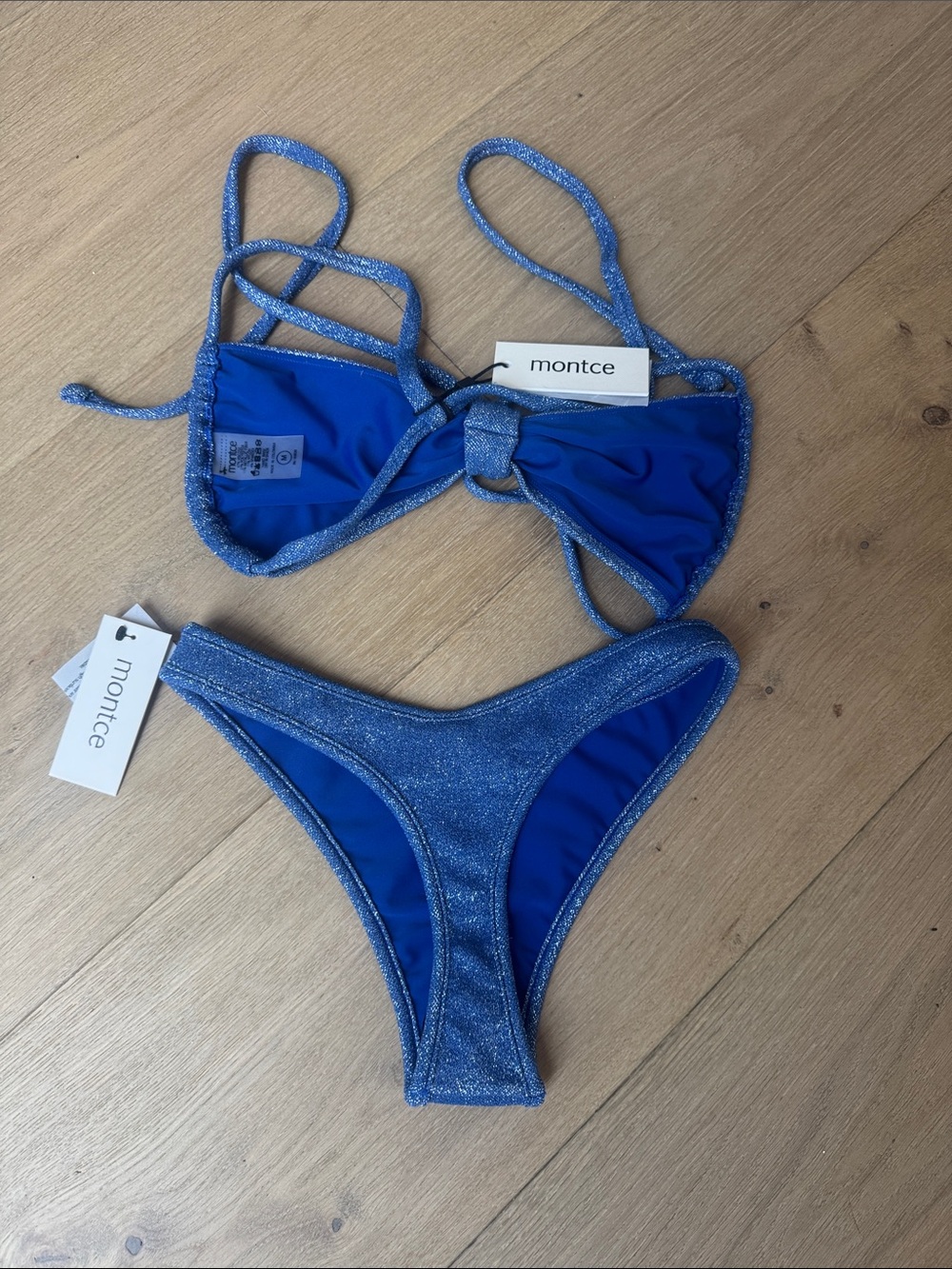 NWT Montce Sky Sparkle Blue Bikini Set - Picture 3 of 6